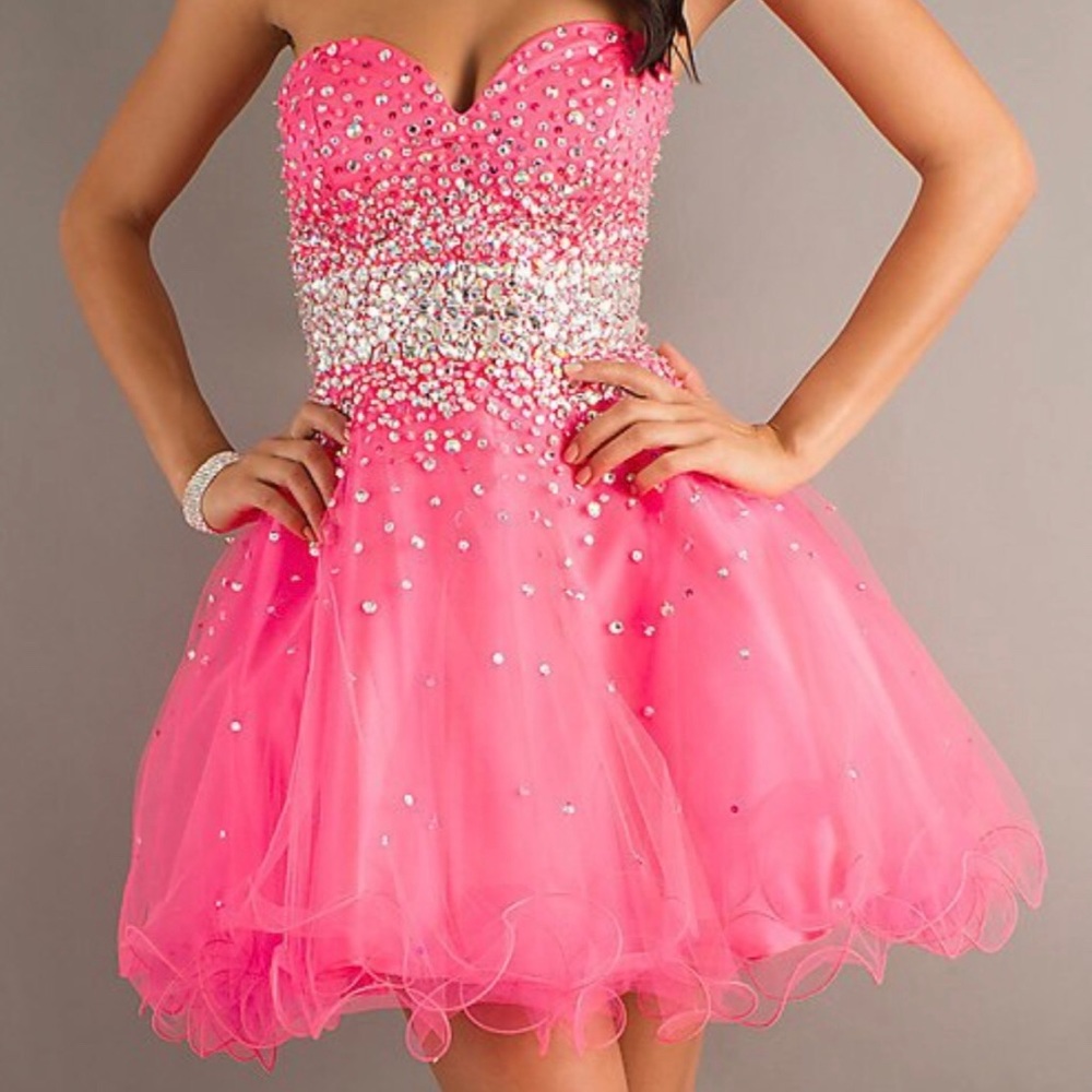 Pink Mori Lee beaded dress